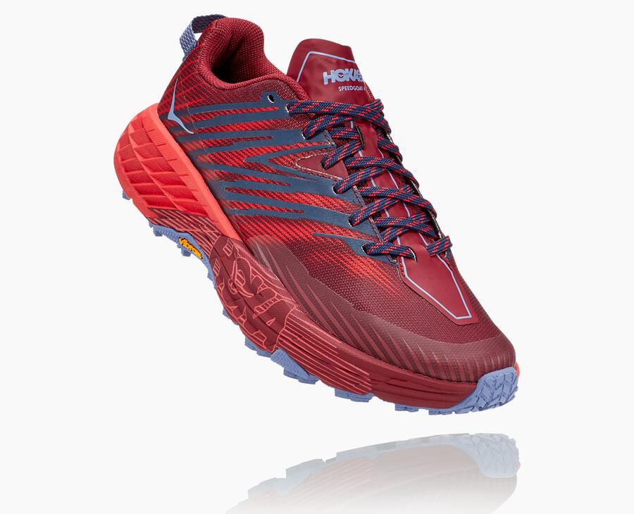 Hoka One One Speedgoat 4 - Women's Trail Shoes - Red - UK 215BZTFNJ